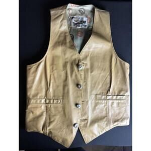 Vintage Jo-o-kay Natural leather vest tan mens
